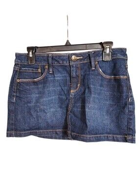 Bullhead Denim Mini Skirt Size 7 Dark Wash Jean Skirt